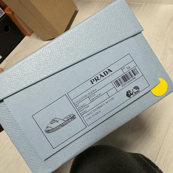 Prada Calzature Donna Embroidered Linen Espadrilles - Picture 4 of 7